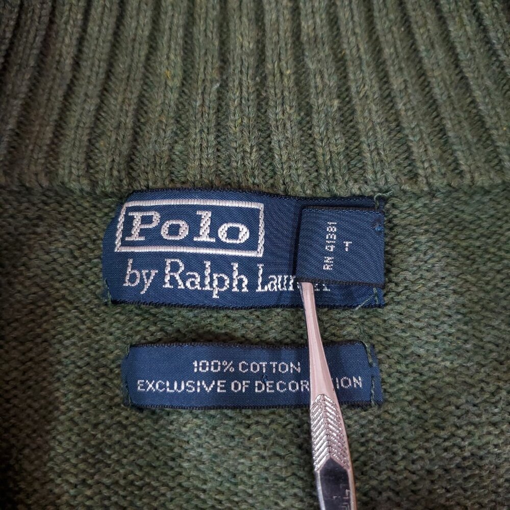Vintage Polo by Ralph Lauren Mens XXL 1/4 Zip Pullover Sweater Mock Neck Pony - Picture 11 of 15